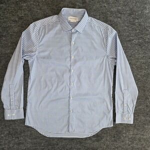 Ministry of Supply Blue and White Plaid Button Down Shirt